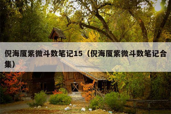 倪海厦紫微斗数笔记15（倪海厦紫微斗数笔记合集）