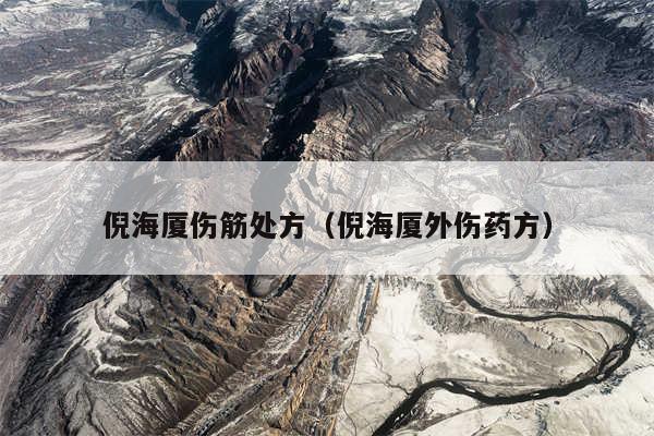 倪海厦伤筋处方（倪海厦外伤药方）