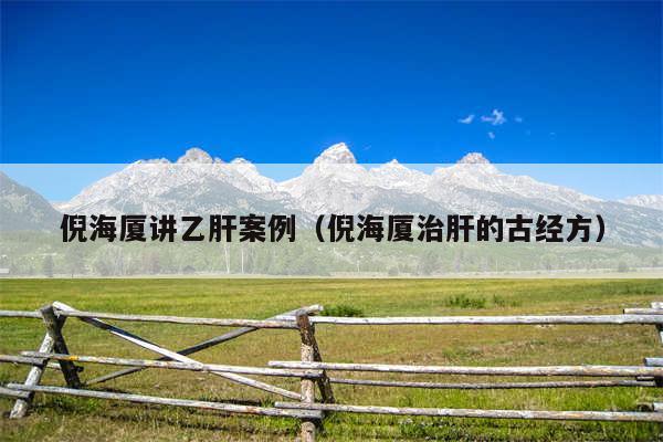 倪海厦讲乙肝案例（倪海厦治肝的古经方）