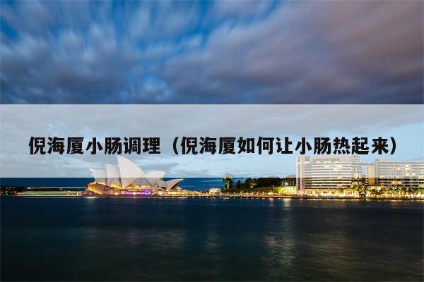 倪海厦小肠调理（倪海厦如何让小肠热起来）