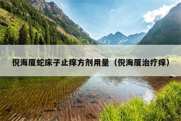 倪海厦蛇床子止痒方剂用量（倪海厦治疗痒）