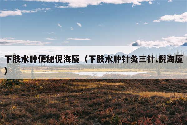 下肢水肿便秘倪海厦（下肢水肿针灸三针,倪海厦）