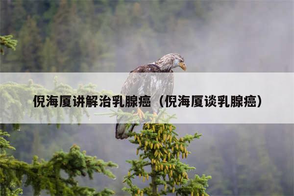倪海厦讲解治乳腺癌（倪海厦谈乳腺癌）