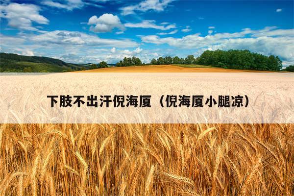下肢不出汗倪海厦（倪海厦小腿凉）
