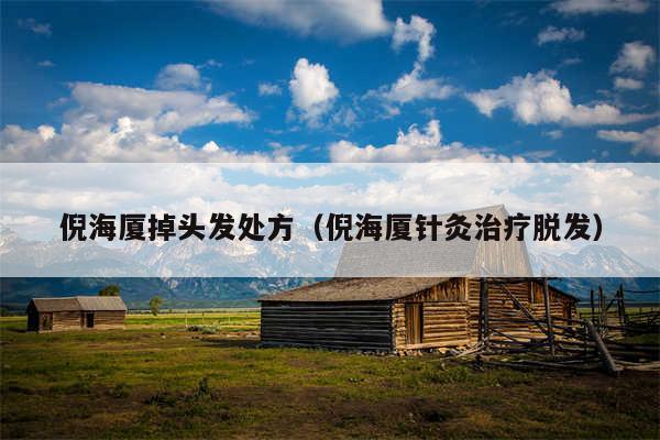 倪海厦掉头发处方（倪海厦针灸治疗脱发）