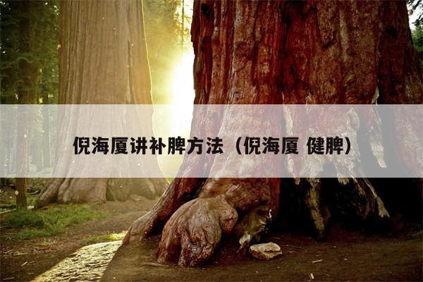 倪海厦讲补脾方法(倪海厦 健脾)