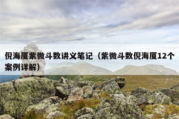 倪海厦紫微斗数讲义笔记（紫微斗数倪海厦12个案例详解）