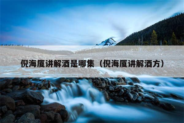 倪海厦讲解酒是哪集(倪海厦讲解酒方)