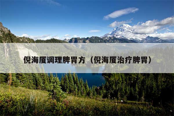 倪海厦调理脾胃方(倪海厦治疗脾胃)