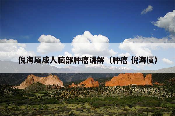 倪海厦成人脑部肿瘤讲解（肿瘤 倪海厦）
