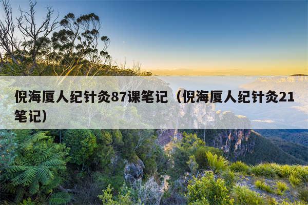 倪海厦人纪针灸87课笔记（倪海厦人纪针灸21笔记）