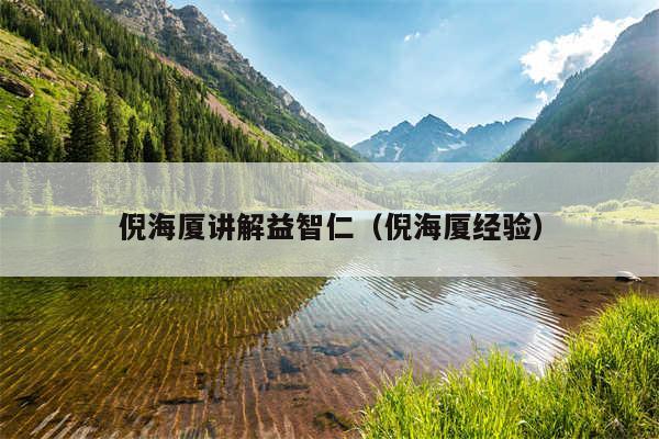 倪海厦讲解益智仁（倪海厦经验）