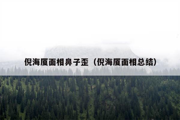 倪海厦面相鼻子歪(倪海厦面相总结)