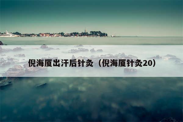 倪海厦出汗后针灸(倪海厦针灸20)