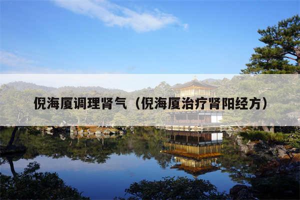 倪海厦调理肾气(倪海厦治疗肾阳经方)