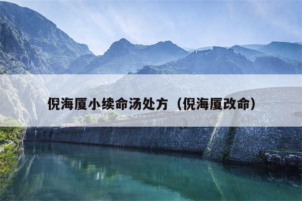 倪海厦小续命汤处方（倪海厦改命）