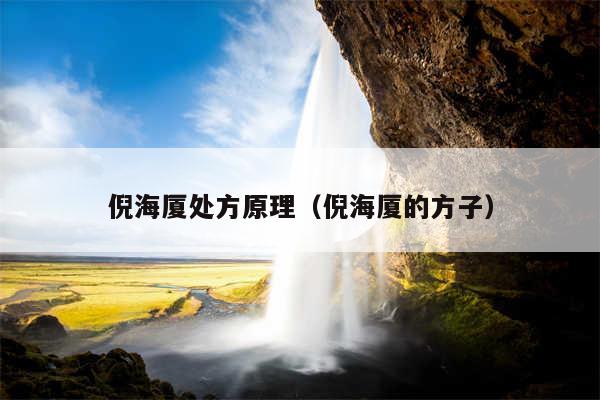 倪海厦处方原理（倪海厦的方子）