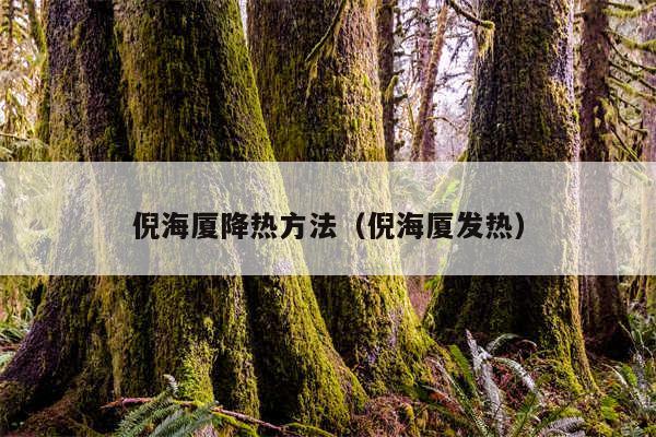 倪海厦降热方法（倪海厦发热）