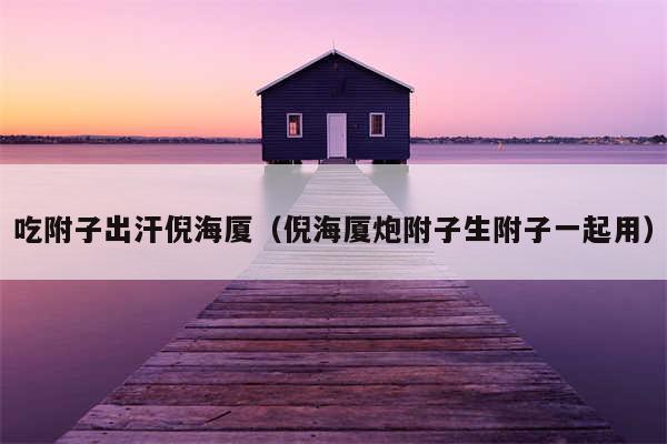 吃附子出汗倪海厦(倪海厦炮附子生附子一起用)
