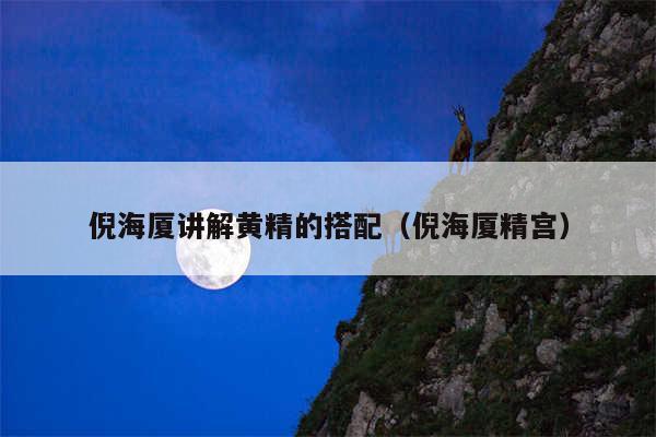 倪海厦讲解黄精的搭配(倪海厦精宫)