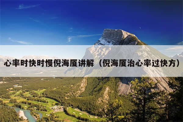 心率时快时慢倪海厦讲解(倪海厦治心率过快方)