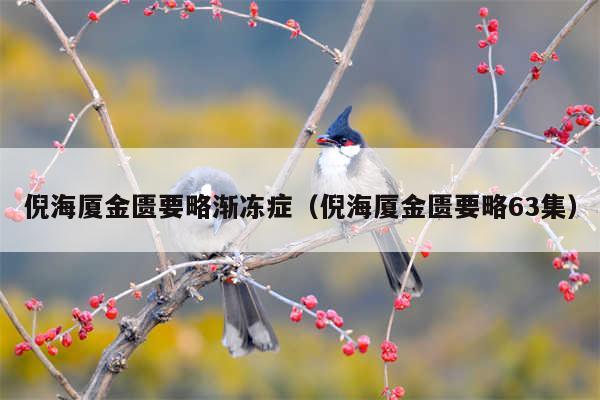 倪海厦金匮要略渐冻症（倪海厦金匮要略63集）