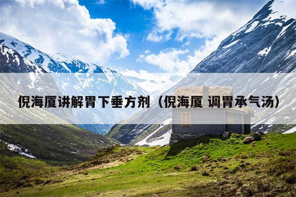 倪海厦讲解胃下垂方剂(倪海厦 调胃承气汤)