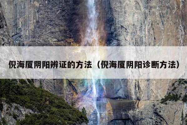 倪海厦阴阳辨证的方法（倪海厦阴阳诊断方法）