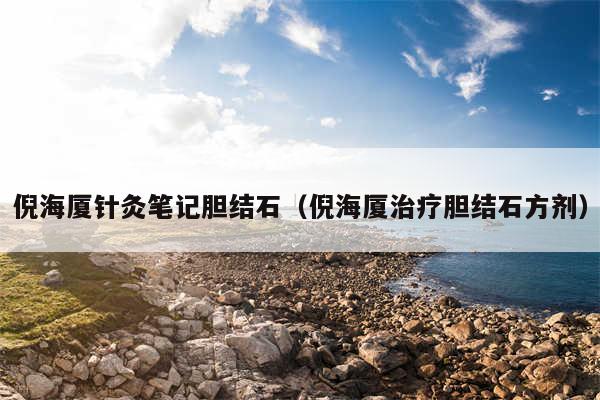 倪海厦针灸笔记胆结石(倪海厦治疗胆结石方剂)