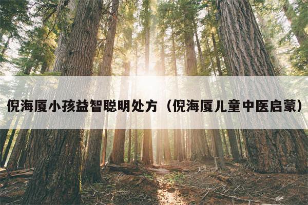 倪海厦小孩益智聪明处方(倪海厦儿童中医启蒙)