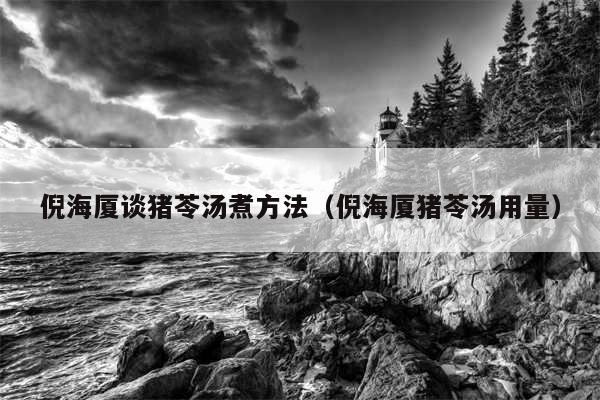 倪海厦谈猪苓汤煮方法(倪海厦猪苓汤用量)