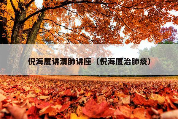 倪海厦讲清肺讲座(倪海厦治肺痰)