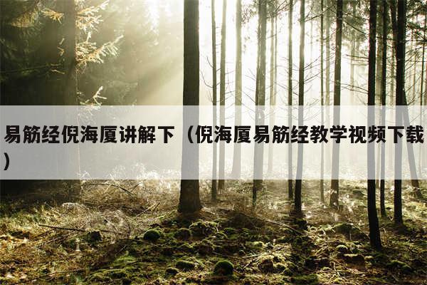 易筋经倪海厦讲解下(倪海厦易筋经教学视频下载)