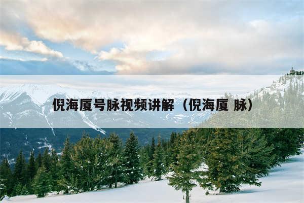 倪海厦号脉视频讲解(倪海厦 脉)