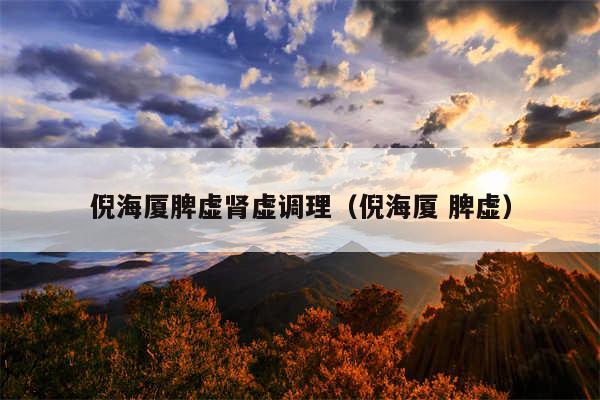 倪海厦脾虚肾虚调理（倪海厦 脾虚）
