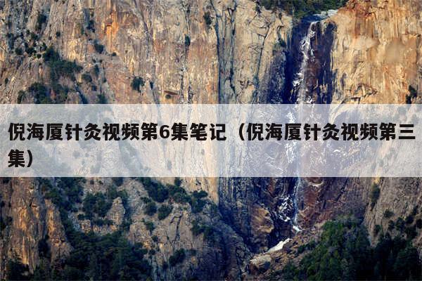 倪海厦针灸视频第6集笔记(倪海厦针灸视频第三集)
