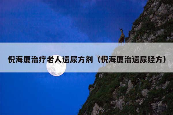 倪海厦治疗老人遗尿方剂(倪海厦治遗尿经方)