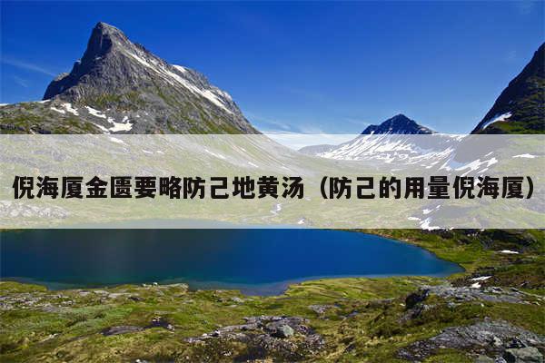 倪海厦金匮要略防己地黄汤(防己的用量倪海厦)