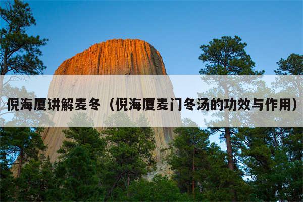 倪海厦讲解麦冬(倪海厦麦门冬汤的功效与作用)