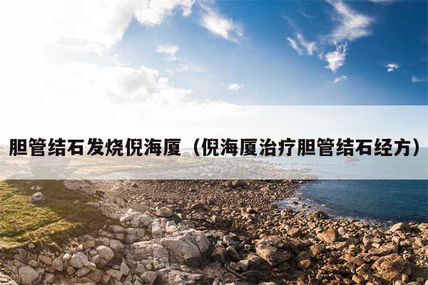 胆管结石发烧倪海厦(倪海厦治疗胆管结石经方)