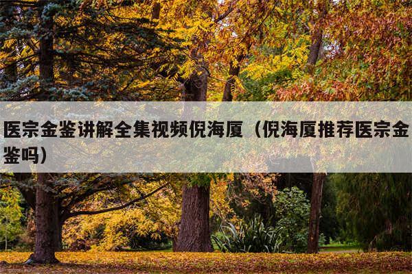 医宗金鉴讲解全集视频倪海厦(倪海厦推荐医宗金鉴吗)