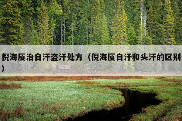 倪海厦治自汗盗汗处方(倪海厦自汗和头汗的区别)
