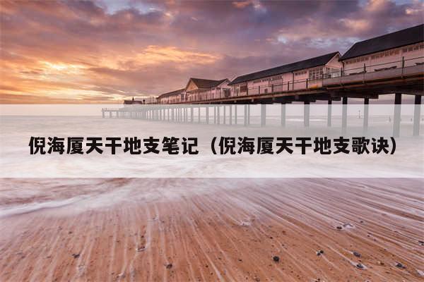 倪海厦天干地支笔记(倪海厦天干地支歌诀)