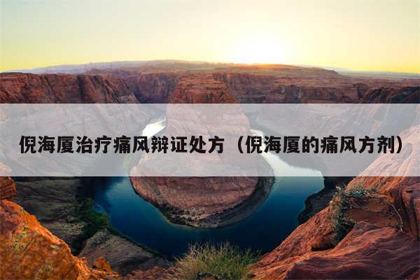 倪海厦治疗痛风辩证处方(倪海厦的痛风方剂)