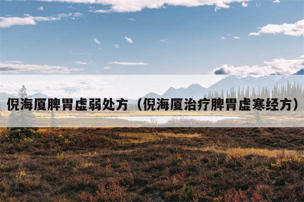 倪海厦脾胃虚弱处方(倪海厦治疗脾胃虚寒经方)