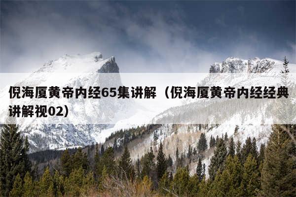 倪海厦黄帝内经65集讲解（倪海厦黄帝内经经典讲解视02）