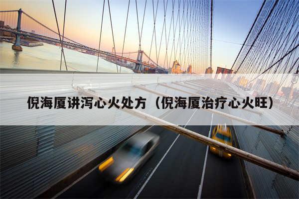 倪海厦讲泻心火处方（倪海厦治疗心火旺）