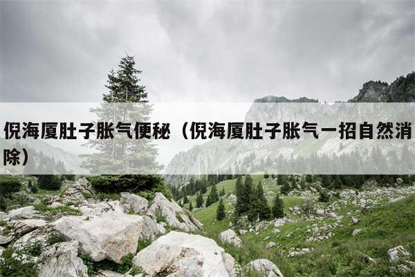 倪海厦肚子胀气便秘(倪海厦肚子胀气一招自然消除)