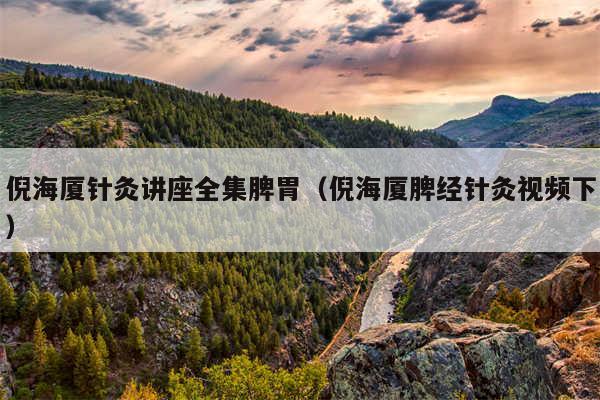 倪海厦针灸讲座全集脾胃(倪海厦脾经针灸视频下)