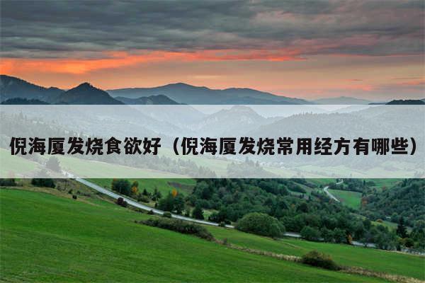 倪海厦发烧食欲好(倪海厦发烧常用经方有哪些)